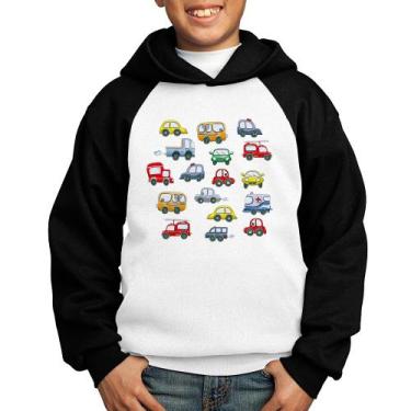 Imagem de Moletom Infantil Carrinhos Coloridos - Foca na Moda, Branco, Preto, 2