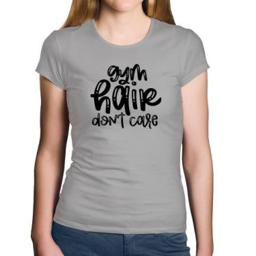 Imagem de Baby Look Algodão Gym Hair Don't Care - Foca na Moda, Cinza, G