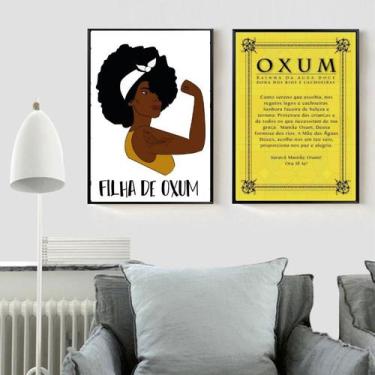 Imagem de Kit 2 Quadros Candomblé Filha de Oxum 45x34cm - com vidro - Quadros On