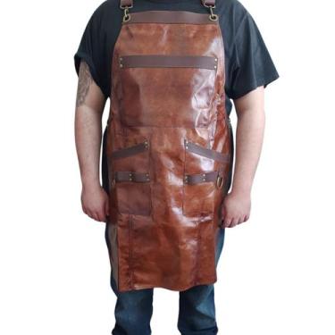 Imagem de Avental Cozinheiro Churrasqueiro Restaurante Barista Couro - GGFontane