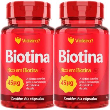 Imagem de Kit 2 Biotina 45Mcg 150% Da Idr 1 Cápsula Ao Dia 60 Cápsulas Cada Total 120 Cápsulas – Videira7