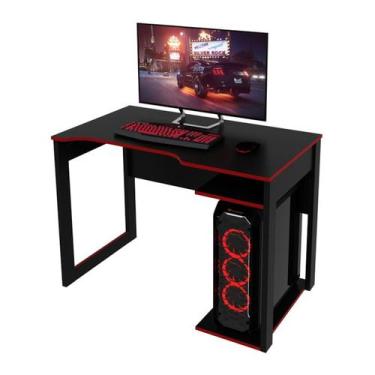 Imagem de Mesa Para Computador Gamer ME4161 Preto Vermelho Tecno Mobili, Preto V