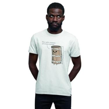 Imagem de Camiseta Masculina Velho demais Pra Essa Mrda - Hipsters, GG, Branco