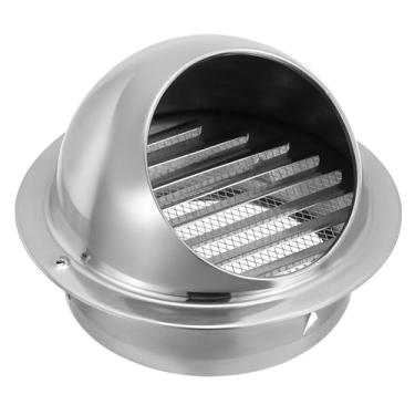 Imagem de PATIKIL Tampa de saída de ar de exaustão 14 cm, tampa de ventilação de parede de aço inoxidável redonda grade de exaustão saída de ventilação duto de saída de ar secador capô para sistema HVAC