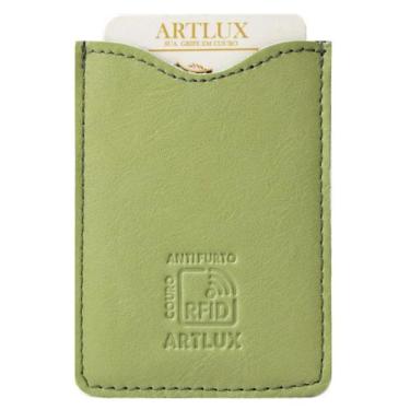 Imagem de Porta Cartão Anti Furto em Couro Artlux 5003, Menta