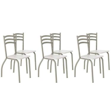 Imagem de Cadeira de Cozinha Portugal 2C007NK Aço Kit 6 Uni Niquel/Branco 106 - Kappesberg