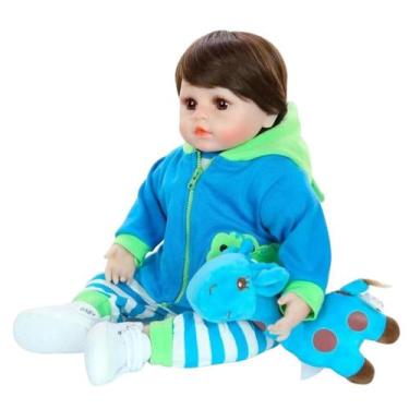 Imagem de Bebê Reborn Realista Silicone 48Cm Newborn Girafinha Menino - Geral
