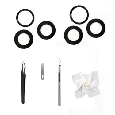 Imagem de 2 conjuntos/6 peças - Substituição de vidro da lente traseira da câmera traseira para iPhone 15 Pro Max de 6,7 polegadas, kit de substituição de vidro de lente traseira com adesivo pré-instalado e