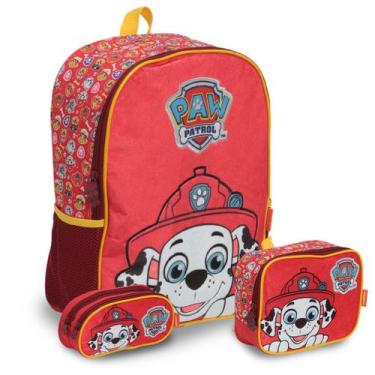 Imagem de Kit Mochila Infantil Patrulha Canina Costas Tam G Creche - Plike