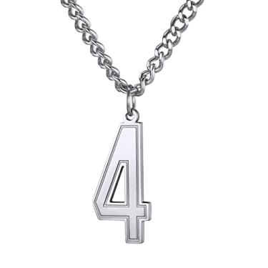 Imagem de Colar com número de joias GoldChic, colar unissex de aço inoxidável com cruz de beisebol/futebol/futebol/basquetebol com corrente de 55,88 cm + extensor de 5 cm (oferta de serviço