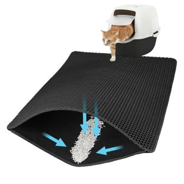 Imagem de Xuanyaente Tapete de areia para gatos grande tapete de armadilha de areia para gatos 76 x 61 cm camada dupla à prova de urina e caixa de areia de gatinho à prova d'água GG