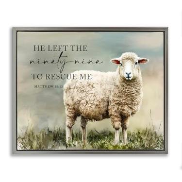 Imagem de Stupell Industries Left The Ninety Nine Proverb Framed Floater Canvas Wall Art Design por Molly Mattin, Moldura Flutuante Cinza, 78 x 63 cm