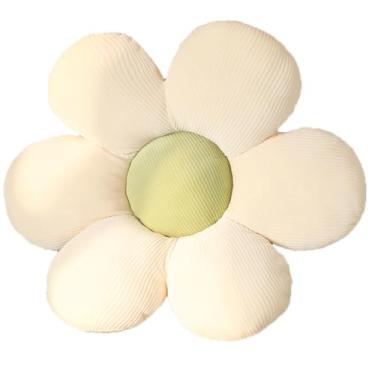 Imagem de Justkeji Almofada de margarida, almofada em forma de flor, almofadas decorativas para quarto de meninas, sofá, cadeira (branco 1)