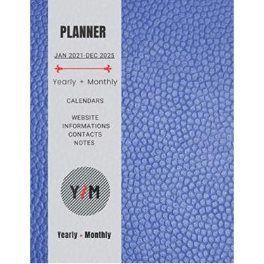 Imagem de PLANNER CALENDAR JAN 2021-DEC 2025 Y/M: Jan 2021-Dec 2025 Calendar Planner 5 Year Monthly Yearly Planner, size 8.5 x 11 inches, with Goal Checklist ... Birthday ... for parents friends coworkers