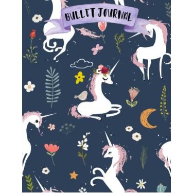 Imagem de Bullet Journal: Unicorn - 160 pages - 8.5 x 11 - Perfect for Beginners - Soft glossy Cover - Dot point - bullet journal - dot grid - planner - planning - organizer - journal - Bujo - Unicorns