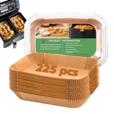 Imagem de mutvle Forros de fritadeira de ar para ninja duplo, forros de papel pergaminho de fritadeira de ar descartáveis ​​para ninja dz201, forros ninja foodi, ninja descartável duplo retangular, fo