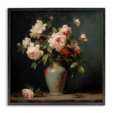 Imagem de Stupell Industries Vintage Bunches in Vase Framed Giclee Wall Art Design by Lazar Studio, moldura preta, 12 x 12