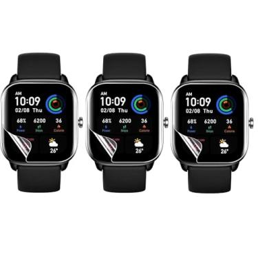 Imagem de Combo 3x Película Protetora Hydrogel Compatível SmartWatch Gts 4 / Gts 4 Mini New Tela 1.75