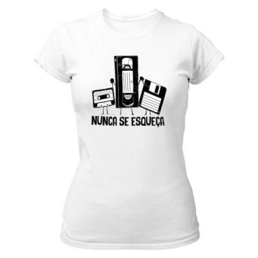 Imagem de Camiseta Baby Look Nunca se esqueça K7 VHS e Disquete - Alearts, EG
