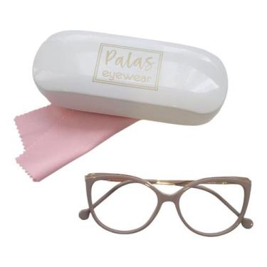 Imagem de Armação Para Óculos Grau Feminino Gatinho Malala Nude - Palas Eyewear