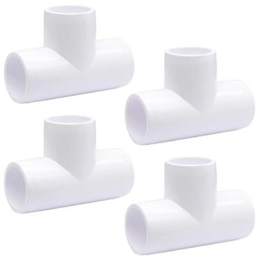 Imagem de Litoexpe 4 peças 1/2 polegada 3 vias PVC encaixe cotovelo grau móveis conector de cotovelo em forma de T para prateleira de PVC DIY, estrutura de armazenamento