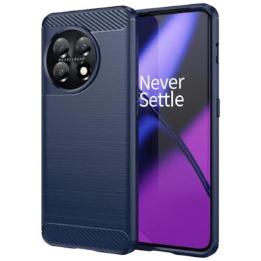 Imagem de GTBDEKI Capa para OnePlus 11, One Plus 11 5G PHB110, capa traseira de silicone fino à prova de choque de fibra de carbono resistente TPU macio para OnePlus 11 5G azul