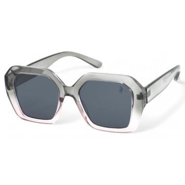 Imagem de Óculos de Sol Polo London Club, design Oversized Lente Proteção UV400 - Kit contém Case Couro ECO (Rosa fume)