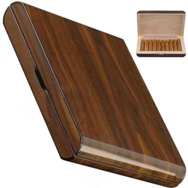 Imagem de Caixa Umidora Charuto Cedro Luxo Alto Brilho Walnut Nilos Decor