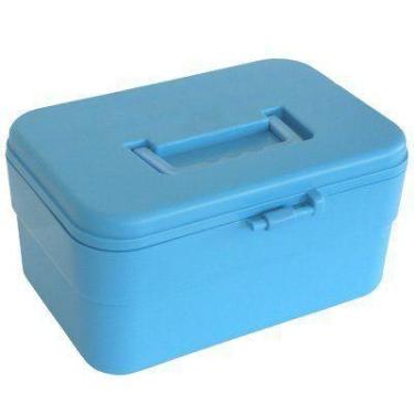 Imagem de Maleta Plástica para Manicure com Tampa Removível - SANTA CLARA, Azul 