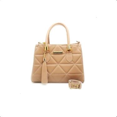 Imagem de Bolsa Feminina Lorena Dubai com Alça de Mão e Transversal De Ombro (Amêndoa)