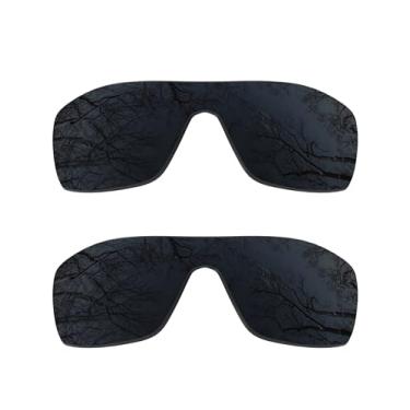 Imagem de ToughAsNails 2 pares de lentes polarizadas de substituição compatíveis com óculos de sol Oakley Batwolf OO9101, Preto, One Size