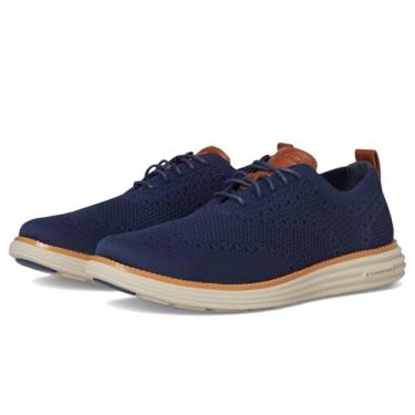 Imagem de Cole Haan Sapato Oxford masculino Originalgrand Remastered Stitchlite, Azul marinho/bronze britânico/forro prateado, 13 Wide