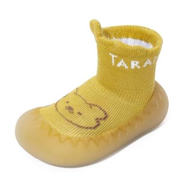 Imagem de TARANIS Sapatos de caminhada para bebês, chinelos respiráveis com sola de borracha macia para meninos e meninas, Urso amarelo, 16