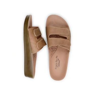 Imagem de Sandalia Chinelo Feminino Ortopédico  Confortavel Terapia dos Pés, Beg