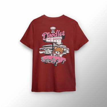 Imagem de Camiseta Estampada com Urso com Carro Rosa - Lobo Sete, G, Vermelho