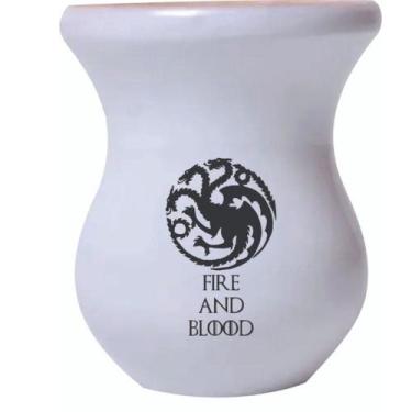 Imagem de Cuia De Madeira Branca Personalizada Game of Thrones - Mix Atacadista,
