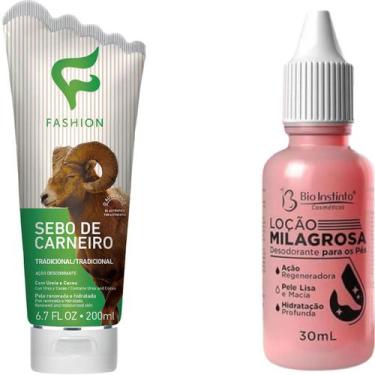 Imagem de Kit Sebo De Carneiro Tradicional Fashion 200ml + Loção Milagrosa Bio I