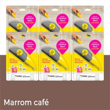 Imagem de Rejunte Renova Fácil Pronto Para Uso Quartzolit 120ml Kit 6, Marrom Ca