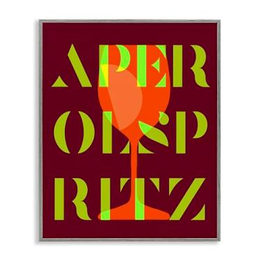 Imagem de Stupell Industries Modern Aperol Spritz Gray Framed Giclee Wall Art Design por Daphne Polselli, 11 x 14