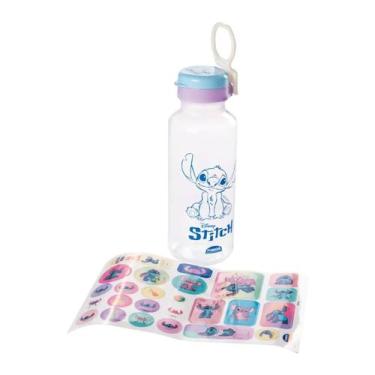Imagem de Garrafa Abre Fácil Em Stitch 600ml Com Adesivos - Plasútil - Plasutil 