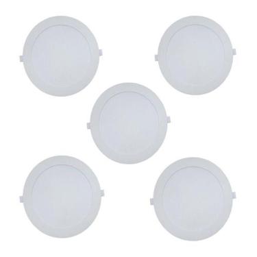 Imagem de Kit 5 Painéis Plafon de Embutir Modaza Polipropileno Redondo 18W, Bran