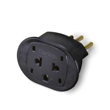 Imagem de Adaptador para tomada Universal 2PT 10A 250V - Preto