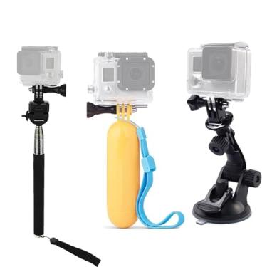 Imagem de Kit de acessórios para câmera de ação compatível com Gopro Hero 13 12 11 10 9 8/AKASO EK7000/Brave 4/Brave 7 LE/V50X /Dragon Touch/Apexcam/ODDV vara de selfie com alça flutuante suporte com ventosa