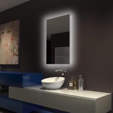 Imagem de Espelho lapidado bisotê iluminado com LED Frio - 40x60cm - Woodglass