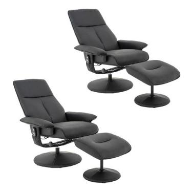 Imagem de Kit 2 Poltronas do Papai Elétrica Giratória Reclinável com Apoio de Pé