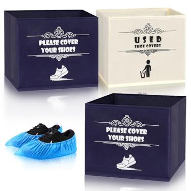 Imagem de Muitcdo Caixa dispensadora de 2 peças de capas de sapato, cestos de armazenamento de cesta de cobertura de sapato de entrada para casa aberta, suprimentos de corretor de imóveis, cubra ou remova seus