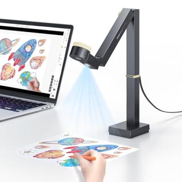 Imagem de CZUR Câmera de documentos Fancy S Pro USB para professores — Webcam de 12 MP, 4K com microfone e luz LED, até 60 fps, foco automático, para ensino remoto, transmissão ao vivo, conferência na web, para