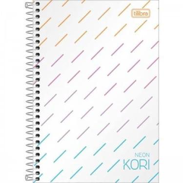 Imagem de Caderno Tilibra Espiral Capa Plástica 1/4 Pequeno Sem Pauta Neon Kori - 80 Folhas