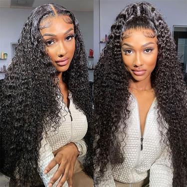 Imagem de Perucas gaiwac 66 cm Deep Wave 200% Densidade 13x6 Lace Front