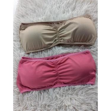 Imagem de Kit 2 Sutiãs sem alça Com Bojo Removível Bustiê Top faixa Carnaval Fes